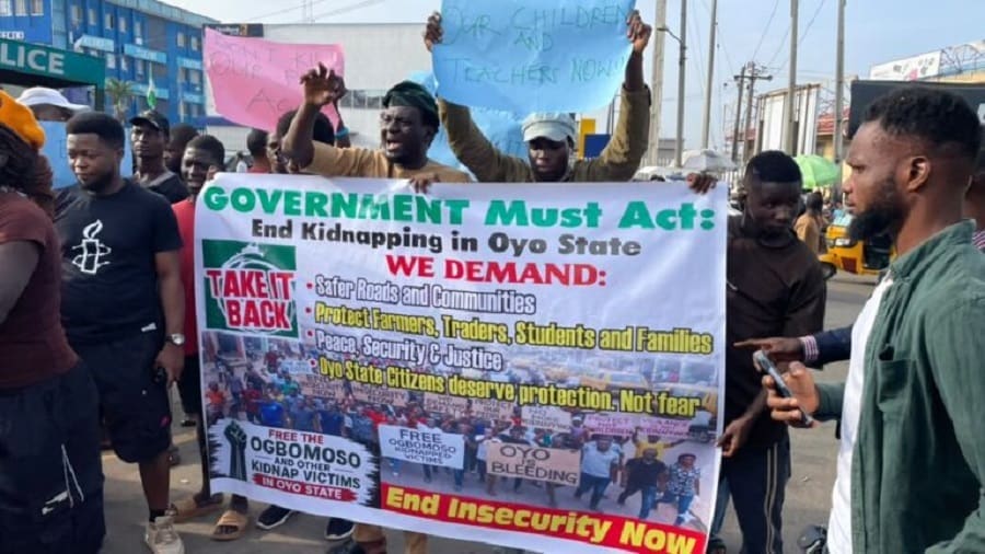 Ibadan Erupts in Protest Over Oyo School Abduction, Rising Insecurity
