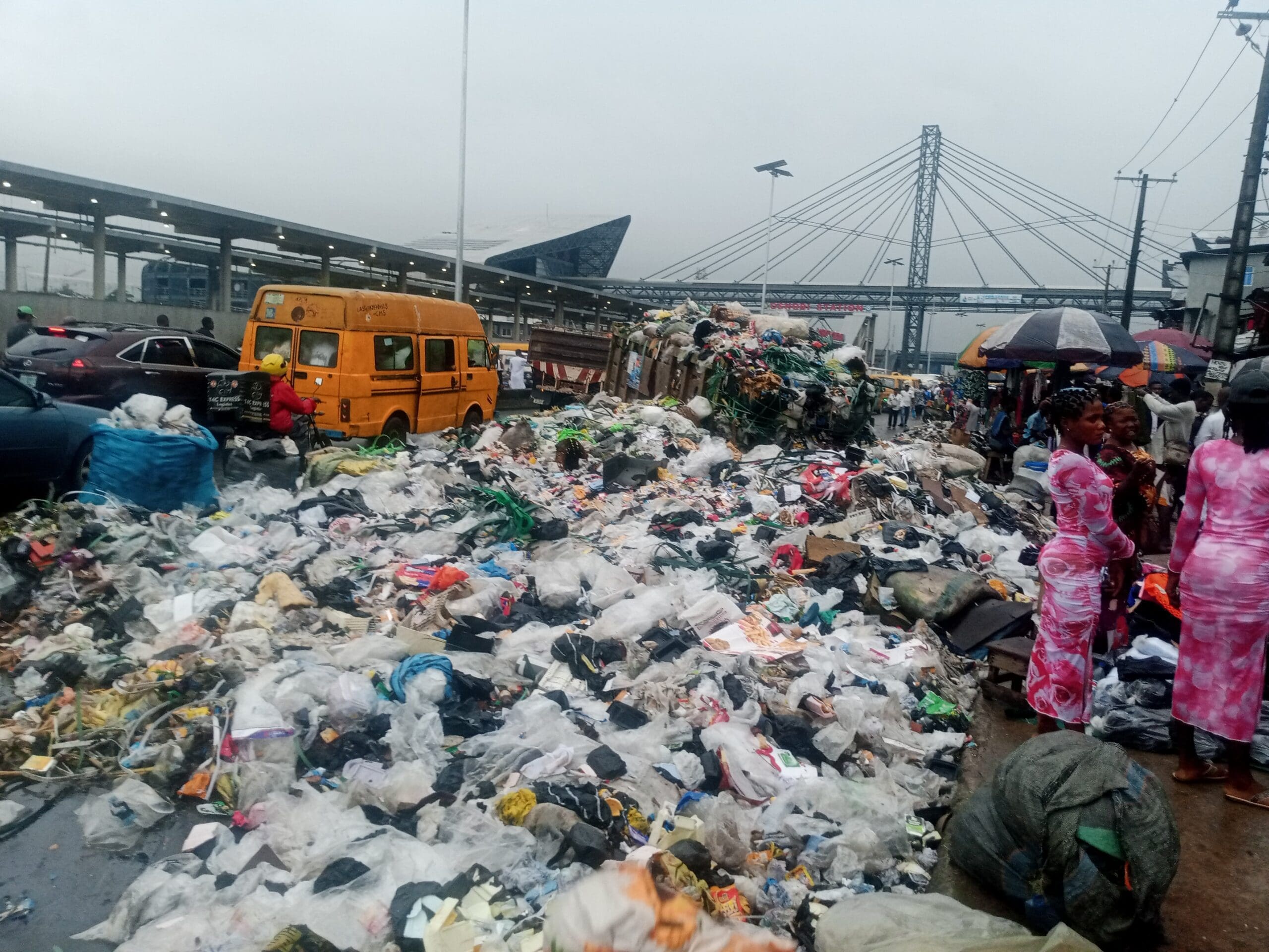 Overflowing Waste bins Raises Environmental concerns as Flood Ravages Lagos