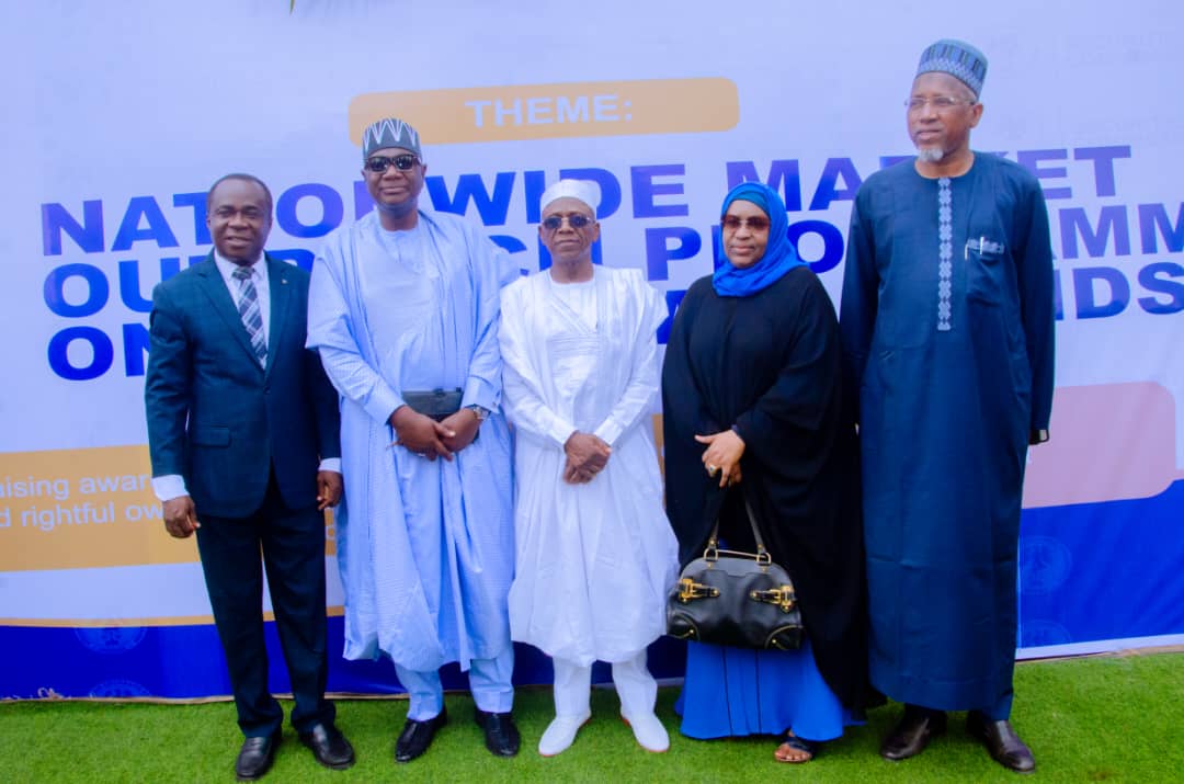 L - R: President, Capital Market Academics of Nigeria, Prof. Uche Uwaleke, Representative of the Federal Ministry of Finance, SEC Board, Dr Mohammed Ali, SEC Board Chairman, Alhaji Mairiga Katuka Aliyu, Executive Commissioner, Corporate Services, SEC, Mrs Samiya Usman, and Non-Executive Commissioner, SEC, Garba Kurfi at the Nationwide Market Outreach Programme on Unclaimed Funds held at the Ta’al Conference Hotel, Lafia, Nasarawa State