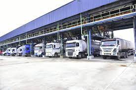 Trucks loading fuel at Dangote Refinery in Lagos