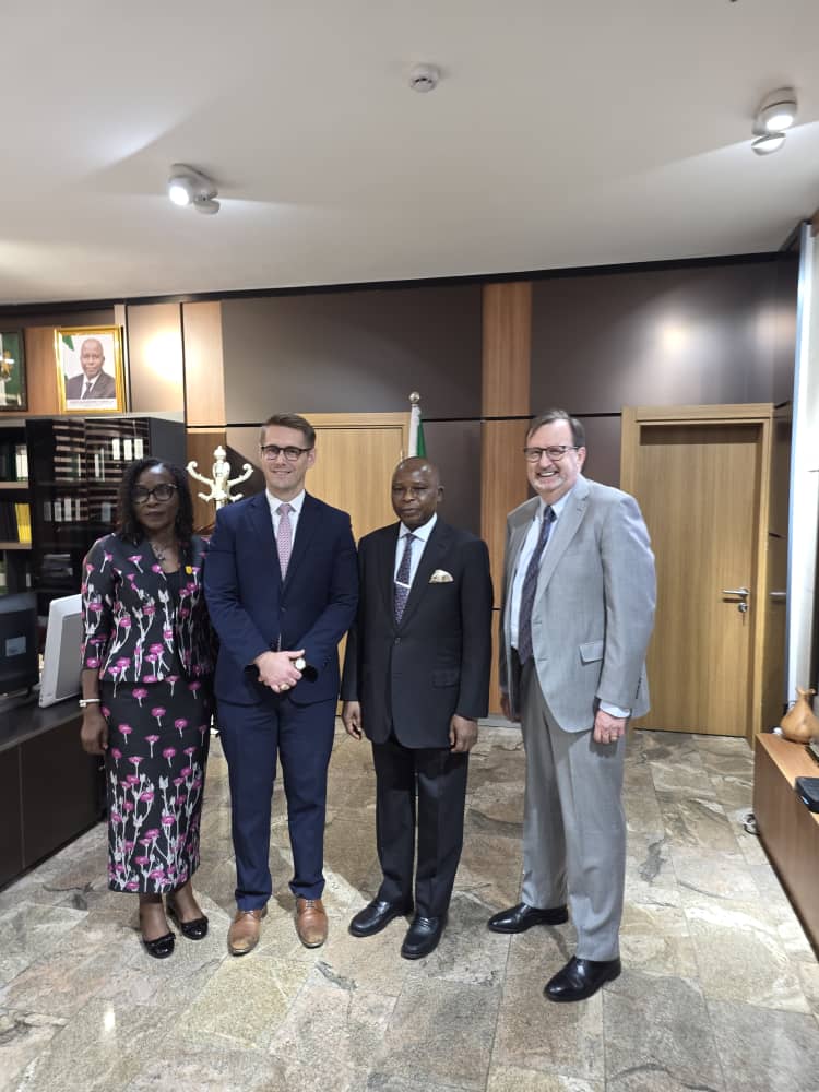 L-R: Solicitor General of the Federation and Permanent Secretary, Federal Ministry of Justice, Beatrice Jeddy-Agba; US Assist Secretary of State for Democracy, Human Rights and Labour, Riley M. Barnes; Attorney General of the Federation and Minister of Justice, Prince Lateef Fagbemi (SAN) and US Ambassador to Nigeria, Richard Mills Jr.