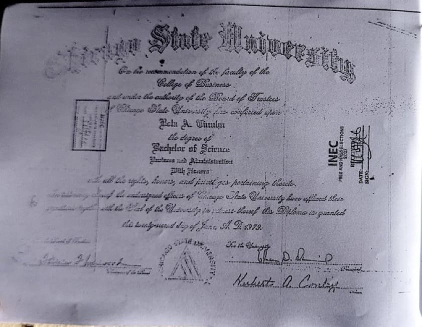 President Tinubu, Shetima Credentials Displayed by INEC